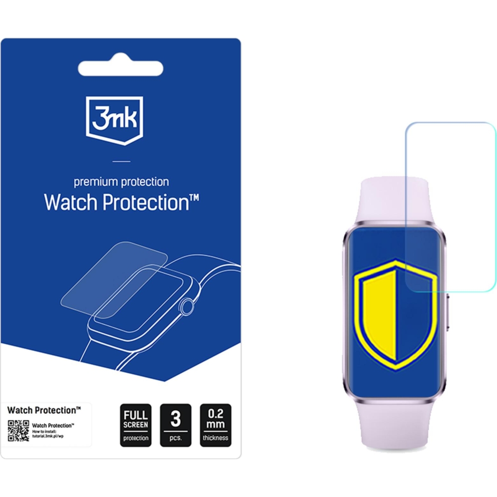 Szkło hybrydowe 3mk Watch Protection Flexibleglass do Huawei Band 10, 3 sztuki